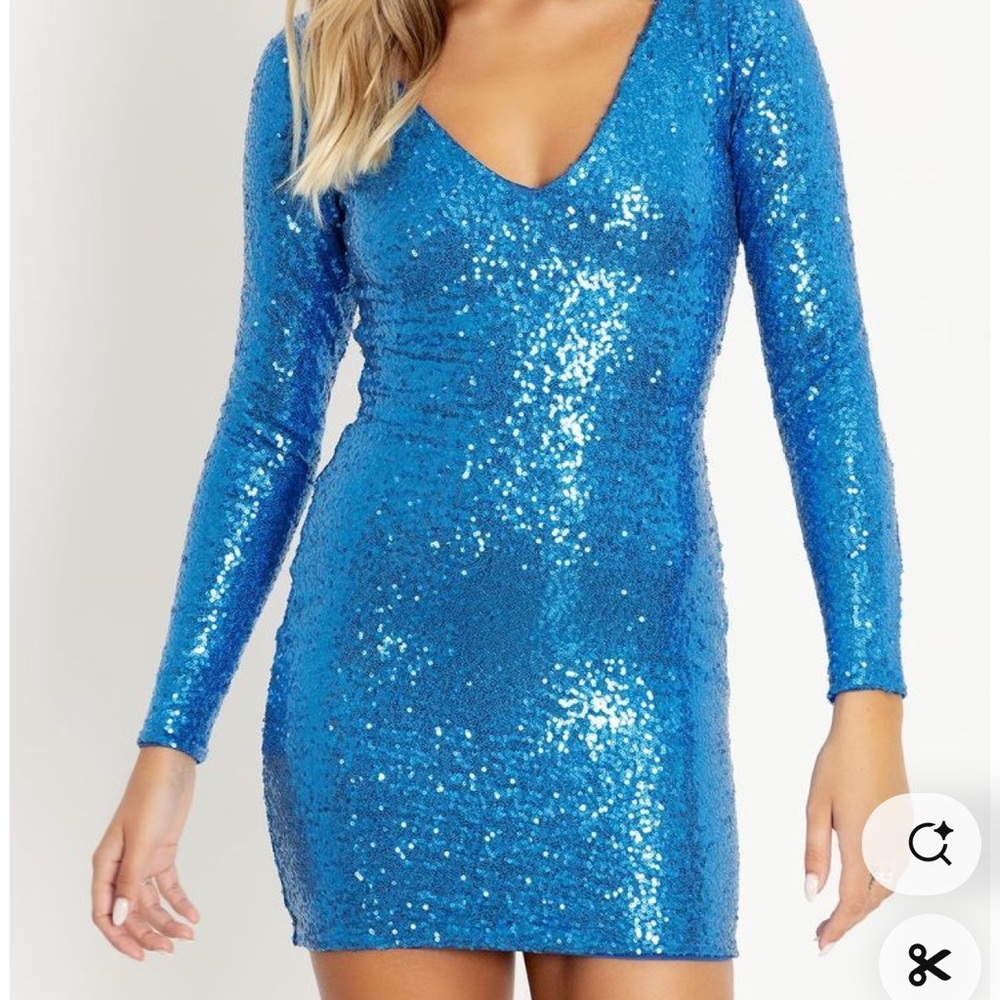 Blackmilk Blue Sequin Dress